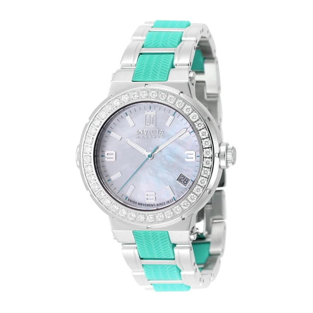 Invicta Auraglyph 1.4 CT LG Diamond Watch - 36mm, Tiffany Blue, Steel (51357) kol saati