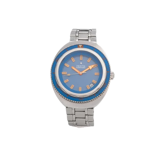 Zenith Ref. 196 D 649, diver’s, self-winding, centre-seconds, date, blue-azure dial and be