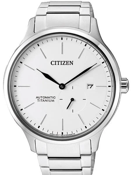 Citizen Automatic Titanium Watch with Titanium Bracelet and White Dial #NJ0090-81A 42.5 mm kol saati