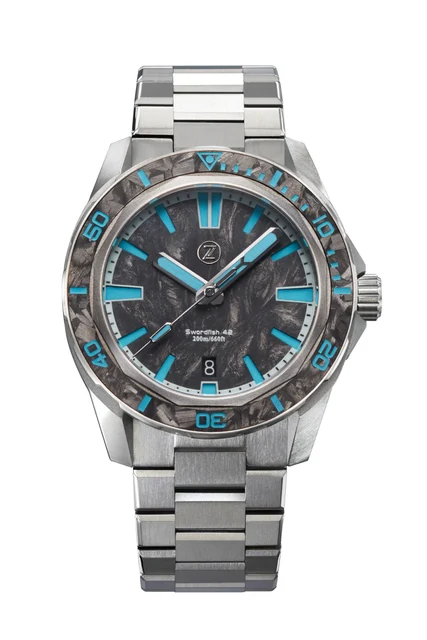 Zelos Swordfish 42mm Ti 'Carbon' kol saati