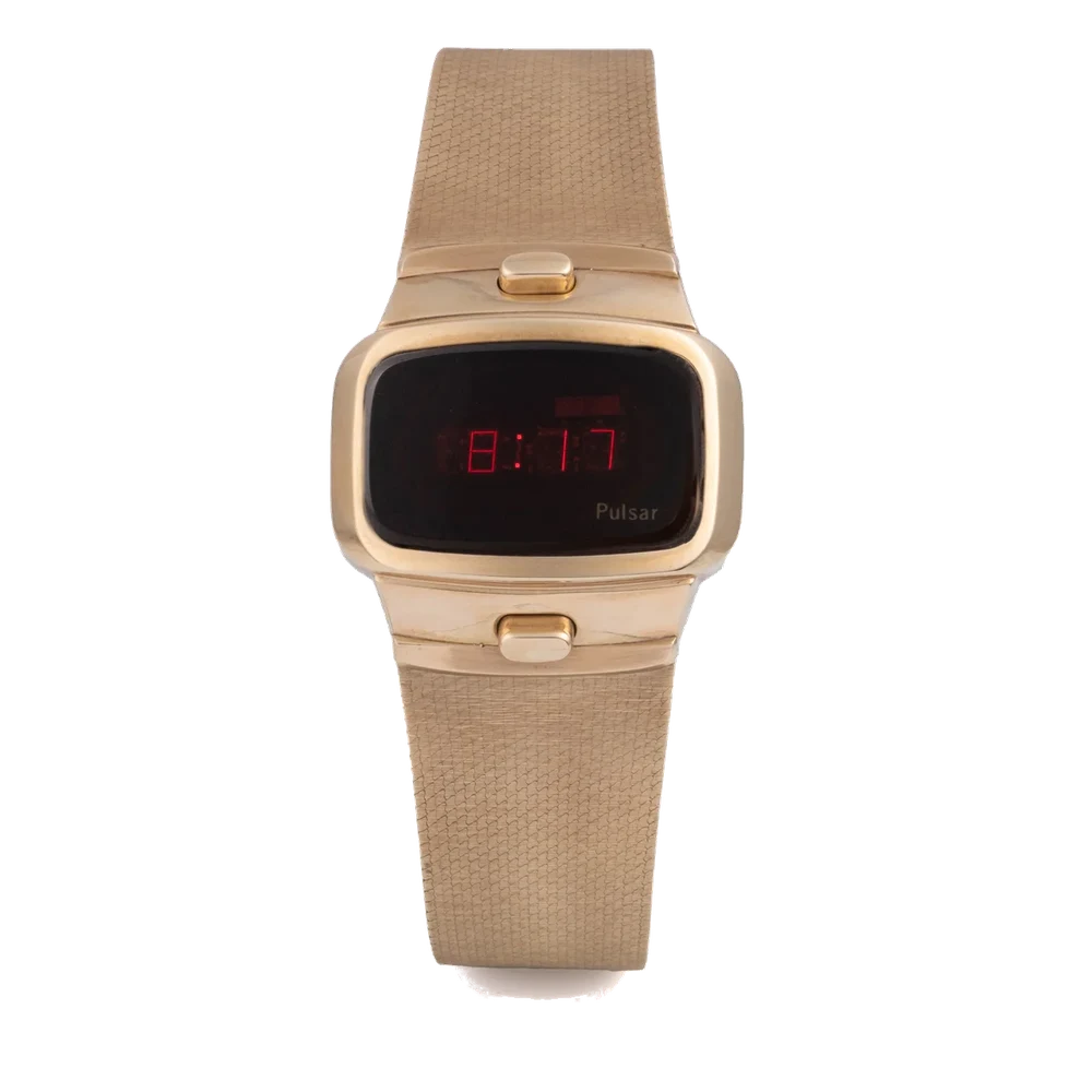 Pulsar PULSAR, REF. 7408, TIME COMPUTER, YELLOW GOLD kol saati