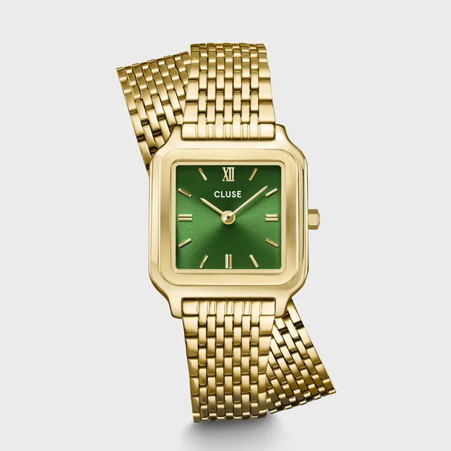 CLUSE Gracieuse Petite Watch Double Steel, Forest Green, Gold Colour CW11811 kol saati