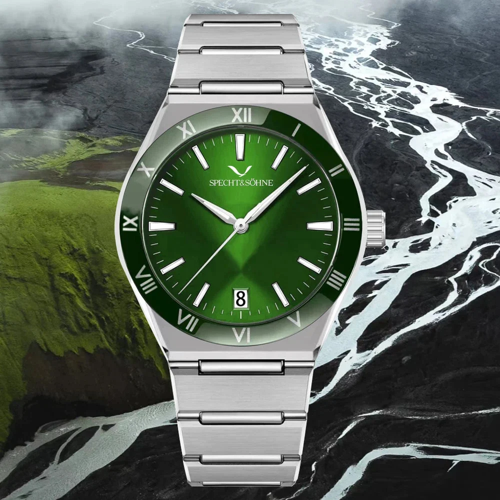 Tandorio Watches Fashion Quartz Diver Constellation style Specht & Söhne Luxury 38MM Stainless Steel Watch Sapphire 50M Waterproof Japan TMI2115 Quartz 1005010292060521-Black 38 mm kol saati