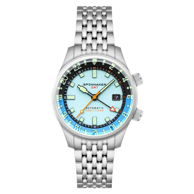 Spinnaker Bradner GMT Automatic watch with Mystic Aquamarine Blue Dial #SP-5121-CC kol saa
