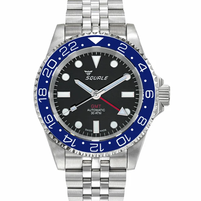 Squale Scratch and Dent - 300 meter Swiss Automatic GMT watch with Luminous Ceramic Bezel,