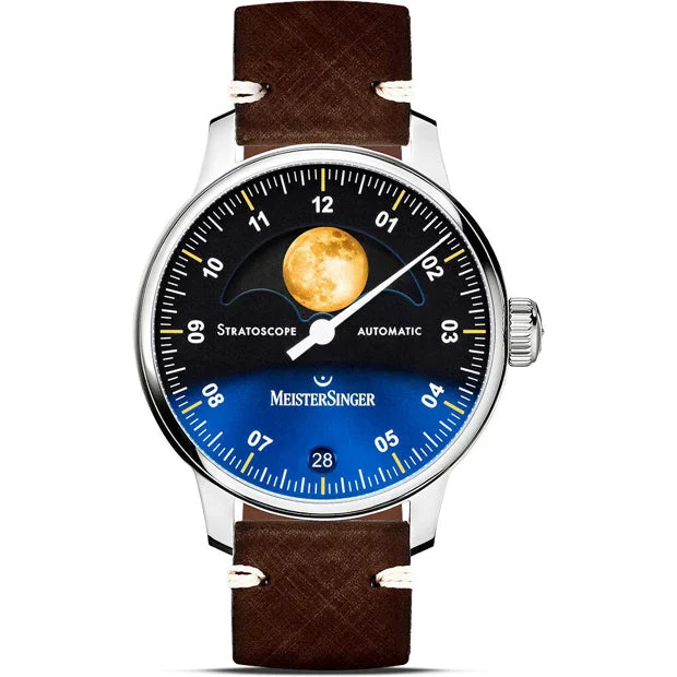 Meistersinger Stratoscope Sunburst Blue with Gold ST982G kol saati