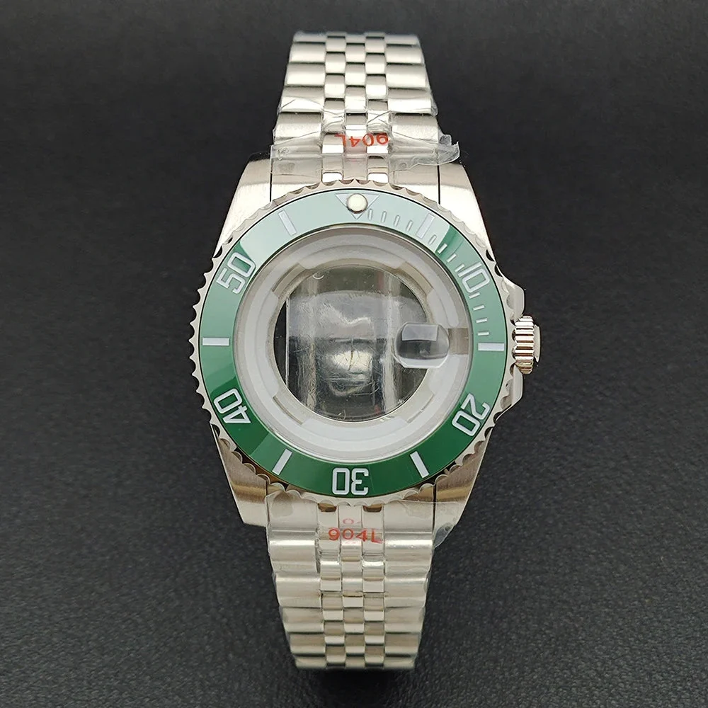 Tandorio Watches Watch Case bezel insert ring sapphire glass stainless steel screw in crown watch case, suitable for NH05 NH06 movement 1005010408335296-5-Case Bezel 34 mm kol saati
