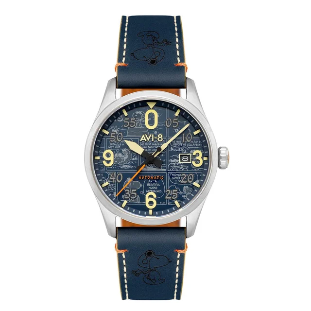 AVI-8 Peanuts Spitfire Snoopy Flying Ace LE in Beagle Blue #AV-4134-01 kol saati