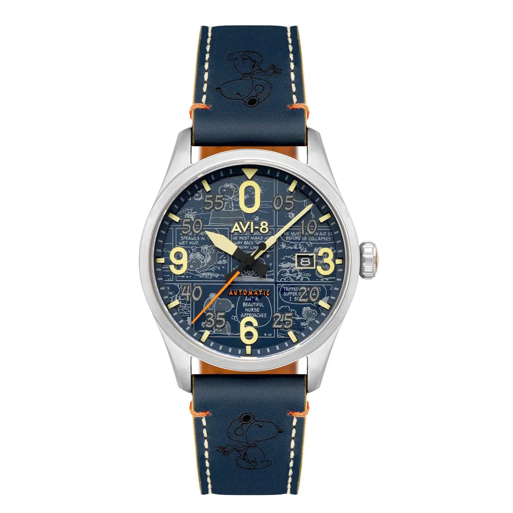 AVI-8 Peanuts Spitfire Snoopy Flying Ace LE in Beagle Blue #AV-4134-01 kol saati