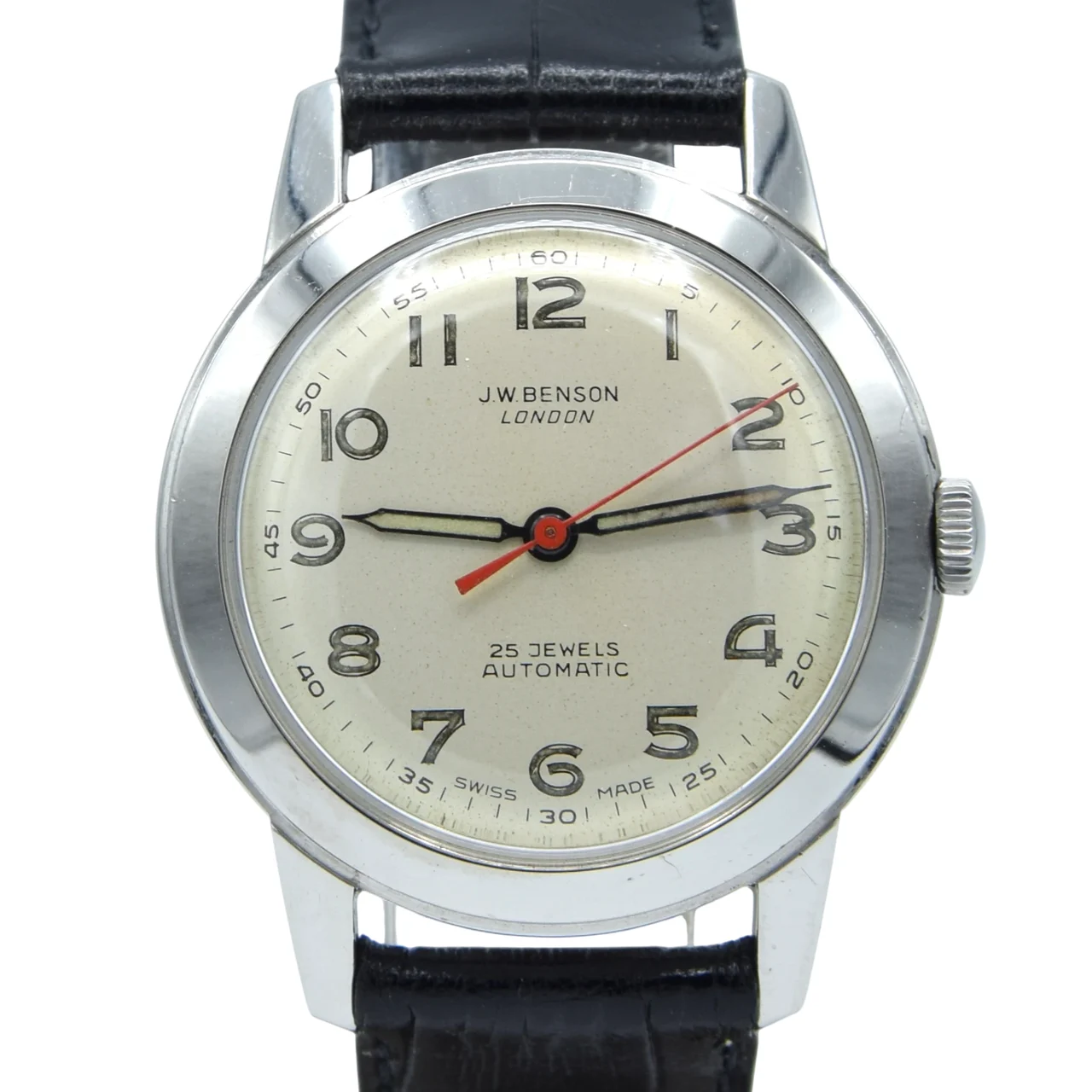 JW Benson early steel automatic classic watch with attra 60s JW Benson early steel automatic classic watch with attra 33 mm kol saati