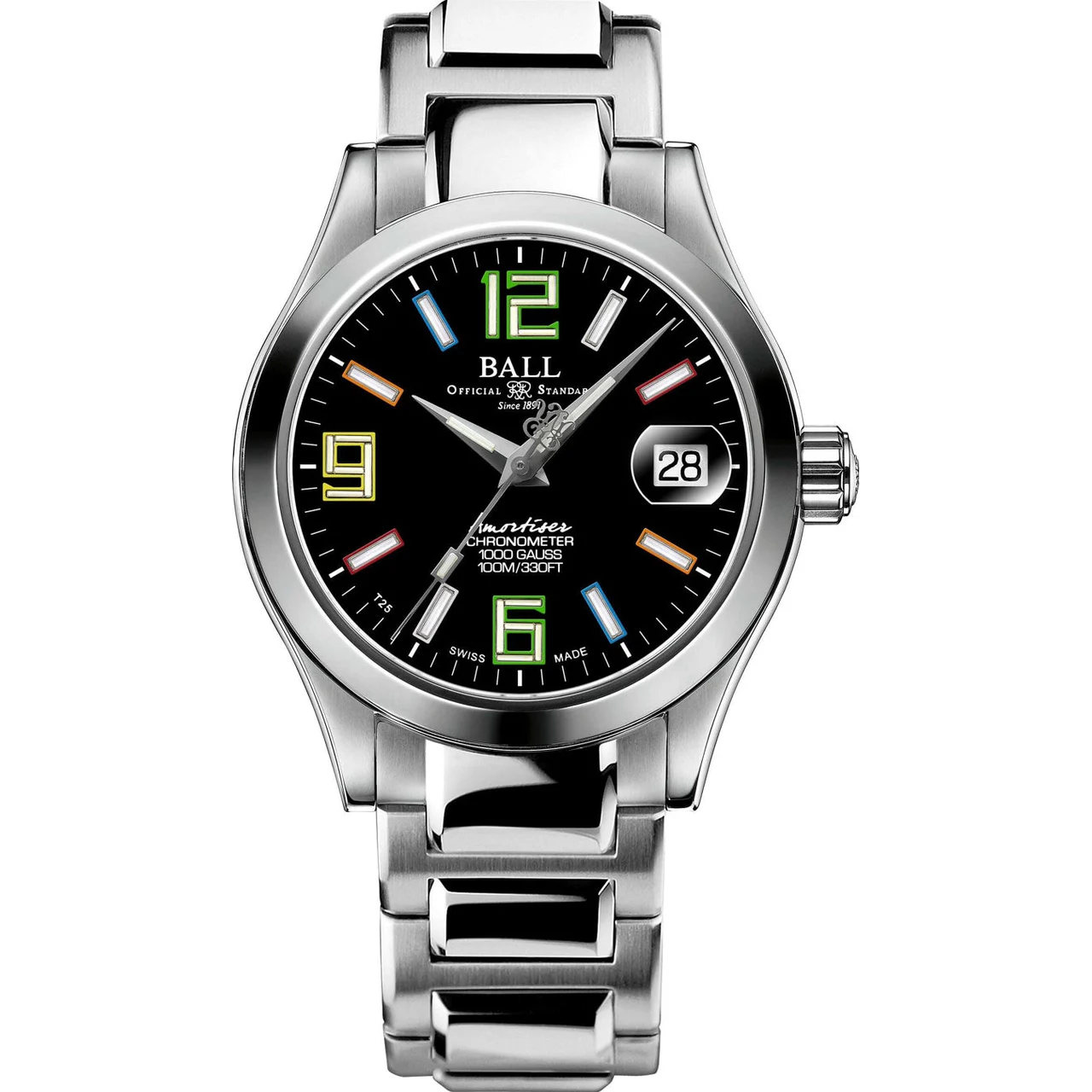 Ball Engineer III Pioneer II Black Dial Rainbow Tubes 36mm NL9616C-S5CJ-BKR 36 mm kol saati