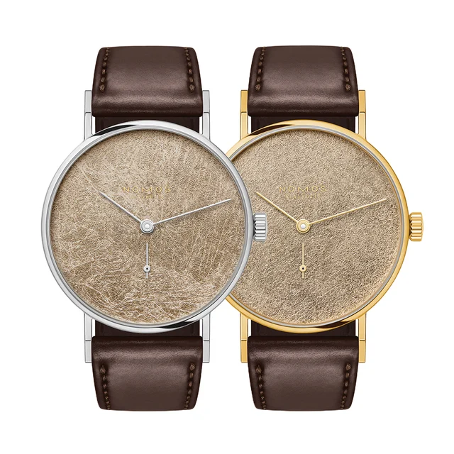 NOMOS Glashütte Twice Unique "Auric" Tangente Steel and Gold 33mm - Gold on Leather Strap
