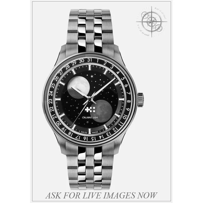 Christopher Ward Moonglow Black Dial 210009N32297 40.5 mm kol saati