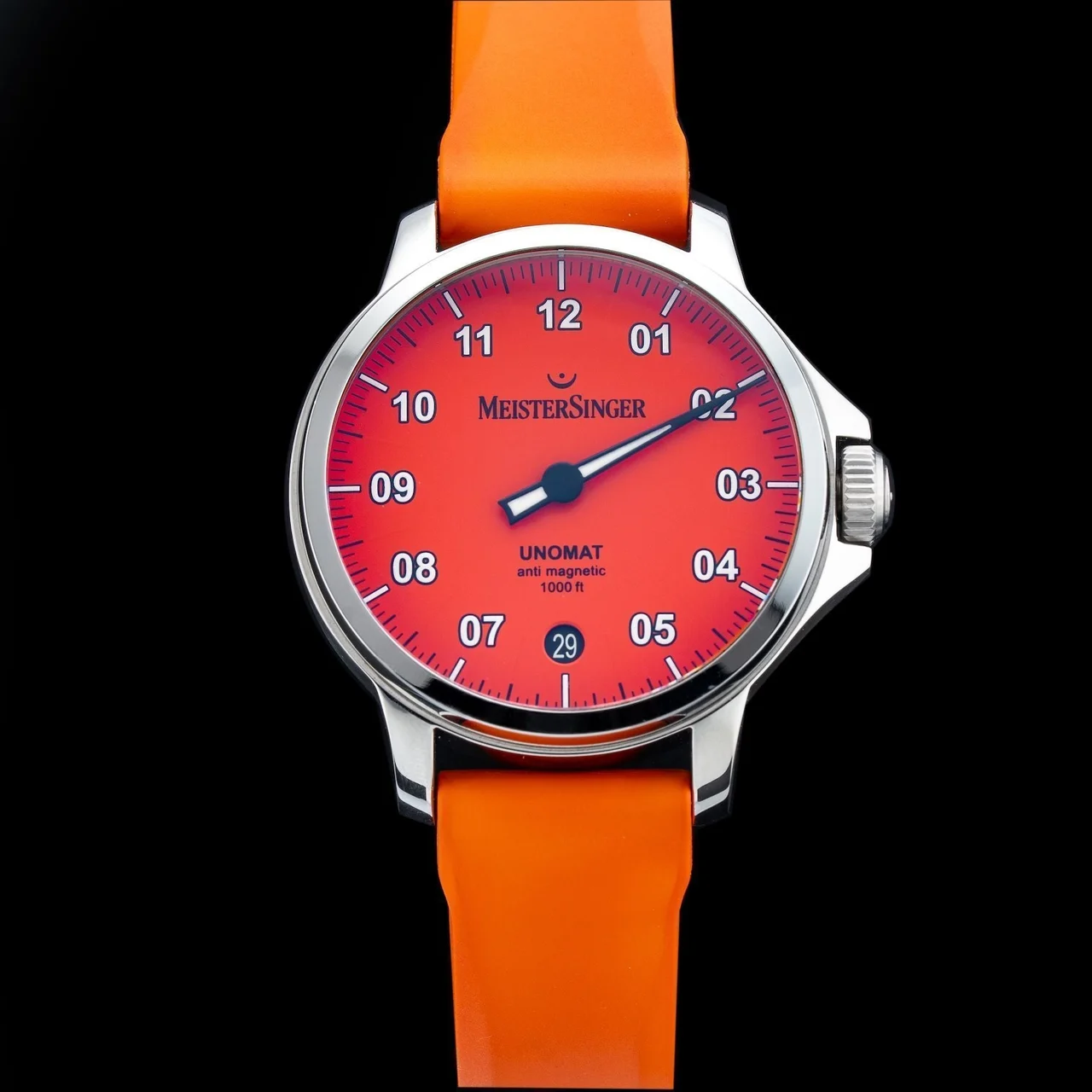 Meistersinger Unomat Orange 210009N32739 kol saati