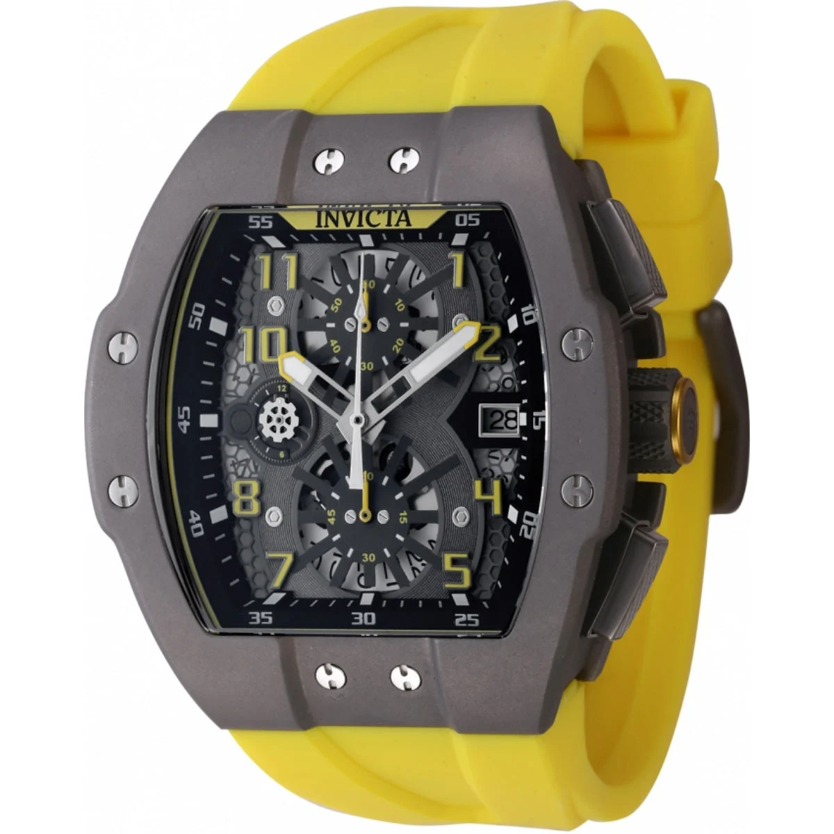 Invicta Titanium Racing Watch - 47mm, Yellow (47188) 47 mm kol saati