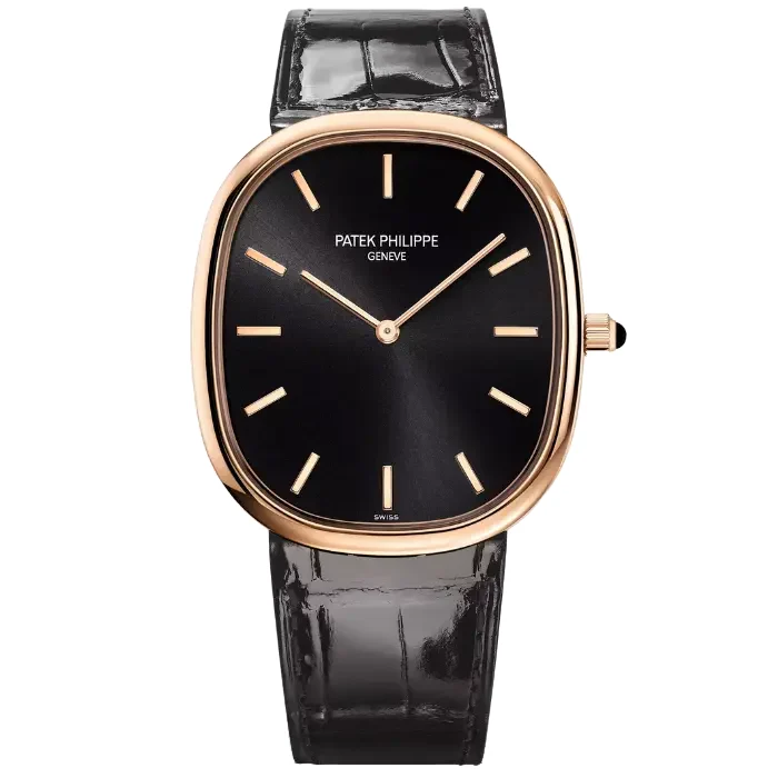 Patek Philippe Golden Ellipse Rose Gold with Black Dial 40 mm kol saati