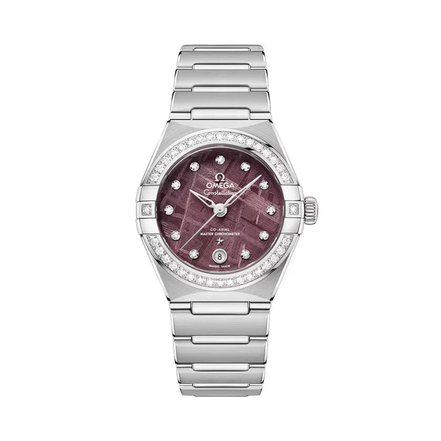 OMEGA Constellation Diamonds 29mm - Purple Meteorite on Bracelet O13115292099001 kol saati