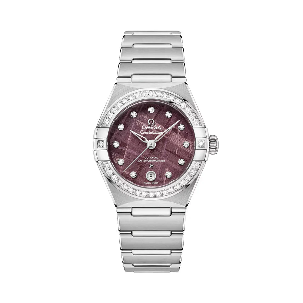OMEGA Constellation Diamonds 29mm - Purple Meteorite on Bracelet O13115292099001 29 mm kol saati