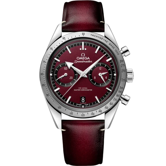 OMEGA Speedmaster '57 40.5 mm, steel on leather strap 332.12.41.51.11.001 kol saati