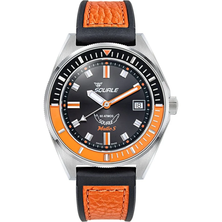 Squale MATICBKOBK.RLOR Matic-S Orange HydroLeather kol saati