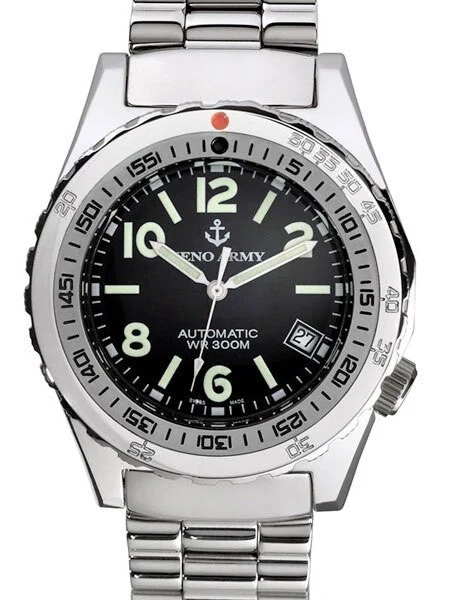 Zeno Army Dive Watch with Black Dial and Swiss ETA Automatic Movement #465N-A1M kol saati
