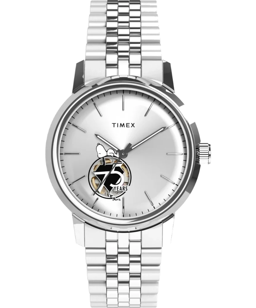 Timex Peanuts® x Marlin® Automatic 75th Anniversary 40mm Stainless Steel Bracelet Watch TW2Y45000 40 mm kol saati