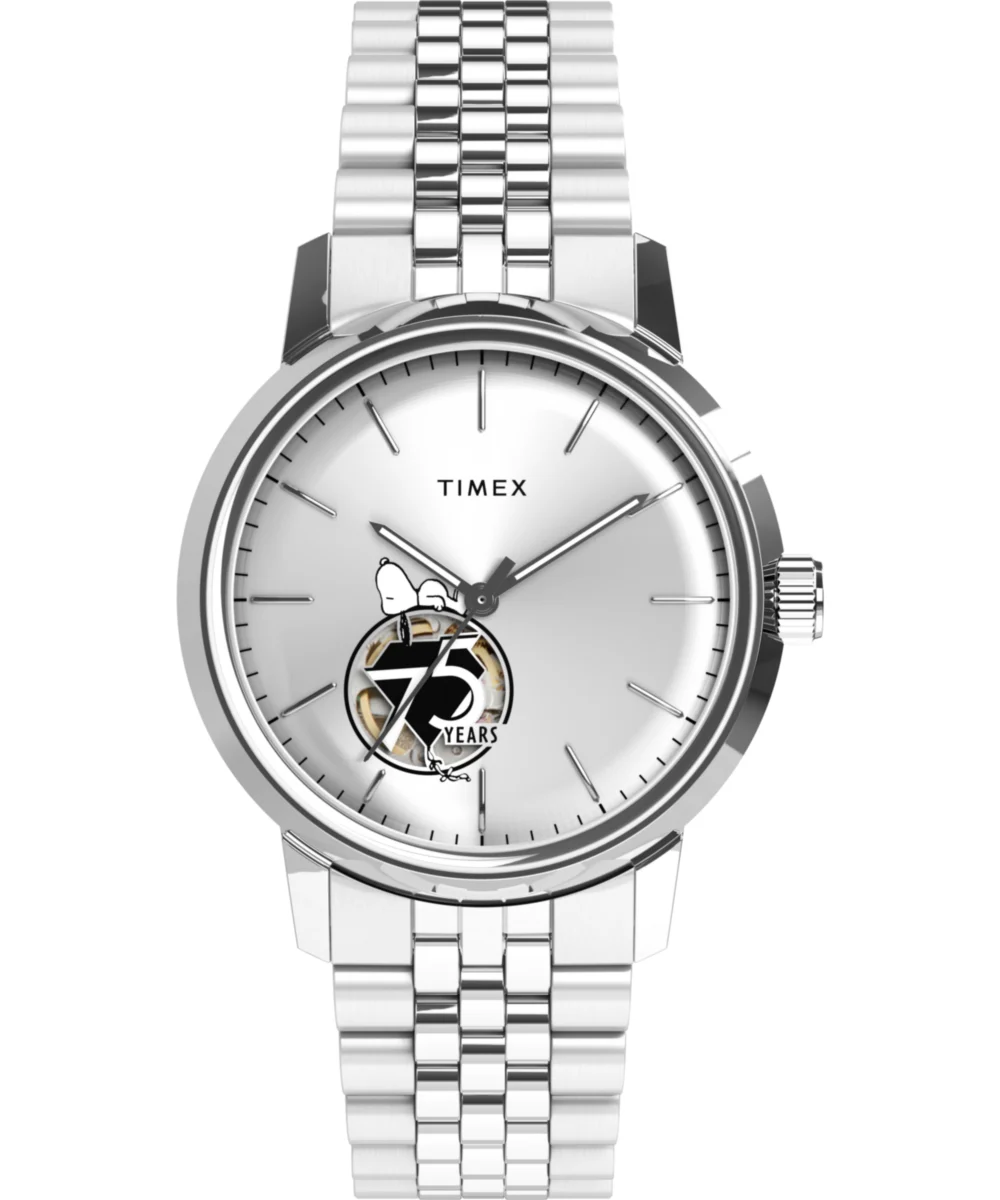 Timex Peanuts® x Marlin® Automatic 75th Anniversary 40mm Stainless Steel Bracelet Watch TW2Y450000Q 40 mm kol saati