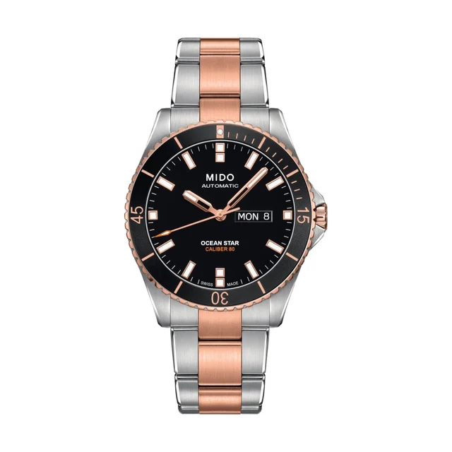 Mido Ocean Star Captain Two-Tone 42.5mm - Black on Bracelet M0264302205100 kol saati