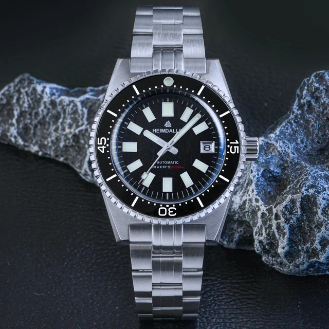 Heimdallr Automatic Dive Watch H8 海米德-H8-3 - 黑面钢带- 615 kol saati