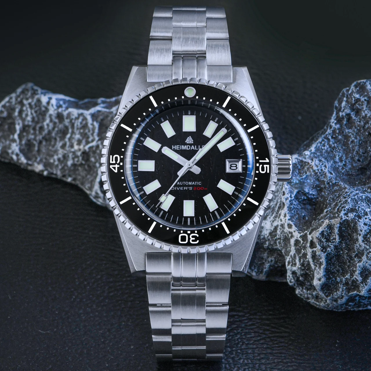 Heimdallr Automatic Dive Watch H8 海米德-H8-3 - 黑面钢带- 615 41 mm kol saati