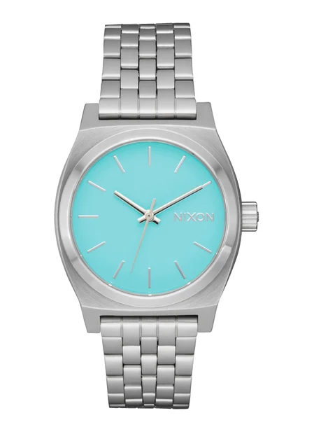 Nixon US Medium Time Teller - Silver / Turquoise A1130-2084-00 kol saati