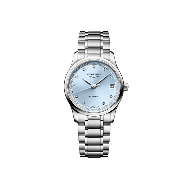 Longines Master 34mm - Frosted Blue, Diamond-Set on Bracelet L24504976 kol saati