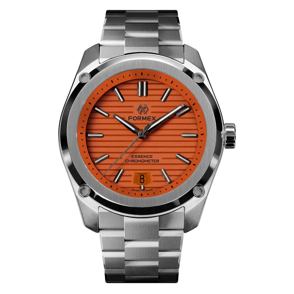 Formex Essence 39mm Swiss Splash Automatic Chronometer with Sunset Orange Dial #0333-1-6667-100 39 mm kol saati