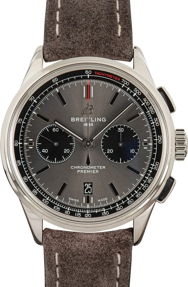 Breitling Premier B01 Chronograph 42 Grey Dial AB0118221B1X1 42 mm kol saati