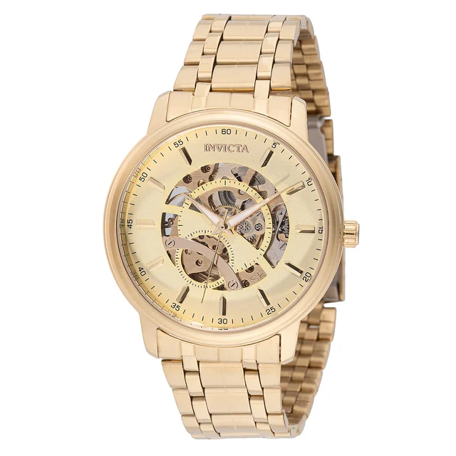 Invicta Open Box Objet D Art Automatic Watch - 42.5mm, Gold (AIC-69119) kol saati
