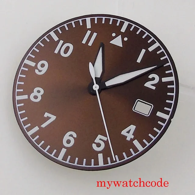 Tandorio Sunburst Watch Dial Green Luminous For NH35A Movement Green Luminous Marks With D