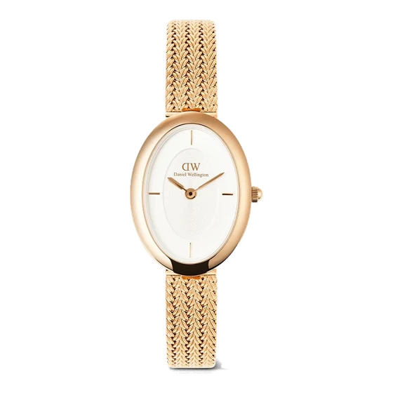 DANIEL WELLINGTON Juliette Braided Mesh White Sunray RG DW00600883 kol saati