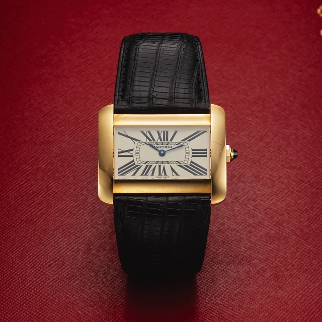 Cartier CARTIER REF. 2602 TANK DIVAN QUARTZ YELLOW GOLD kol saati
