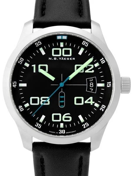 NB Yaeger Swiss Automatic Pilot Watch with Sapphire Crystal #TURBULENCE-C1 40 mm kol saati
