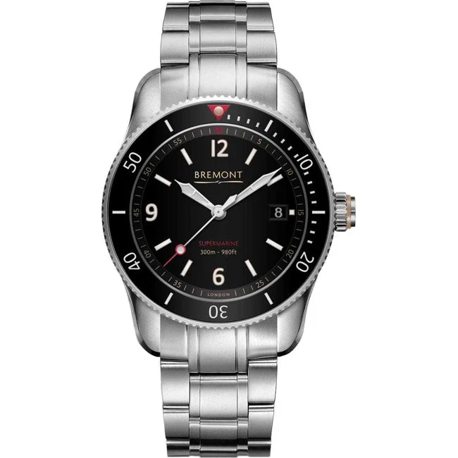 Bremont Supermarine S300 Black on Bracelet S300-BK-B N210000031982 40 mm kol saati