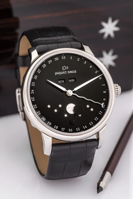 Jaquet Droz JAQUET DROZ REF. J01263 ECLIPSE ONYX DIAL STEEL kol saati