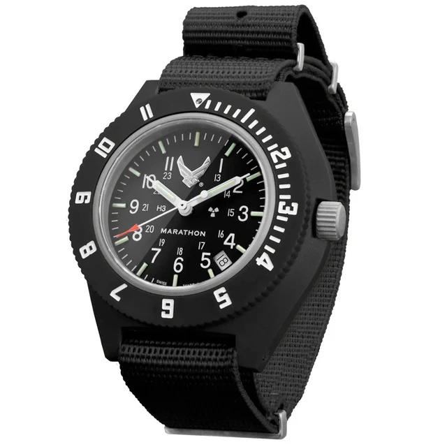 Marathon USAF Swiss Made Quartz Navigator Watch with Tritium Illumination #WW194013-BK-USA