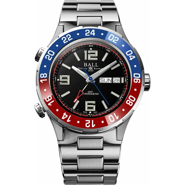 Ball Roadmaster Marine GMT Black Dial 40mm DG3030B-S4C-BK kol saati