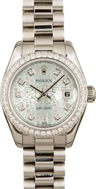 Rolex Platinum President 179136 Ice Blue Diamond Dial 179136IBLDP kol saati