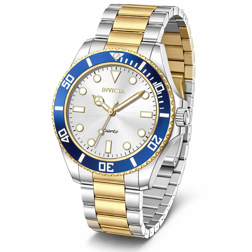 Invicta Pro Diver Vitreos Watch - 42mm, Gold, Steel (69398) 42 mm kol saati