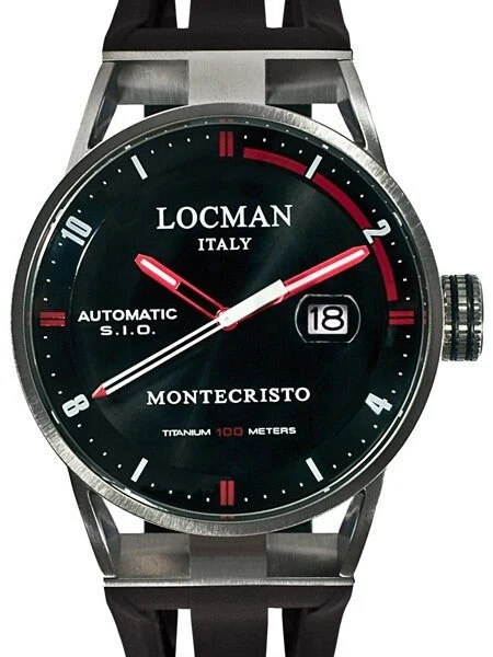 Locman Montecristo 100 Meter Automatic Watch with 44mm Stainless Steel and Titanium Case #