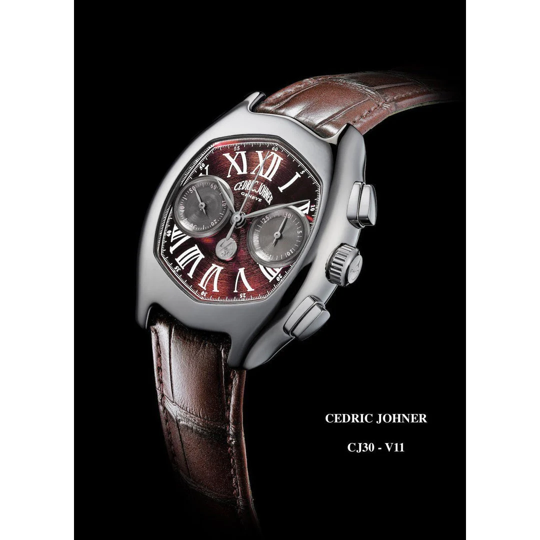 Cedric Johner Iconic Abyss Chronograph Limited Edition 30th Anniversary Brown dial CJ30-V11 kol saati