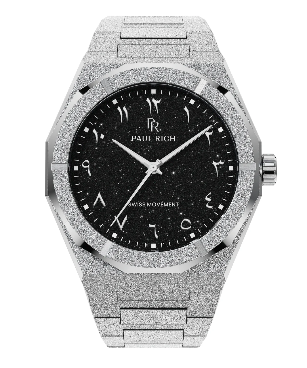 Paul Rich Frosted Star Dust II PR99IIBlackArabic - Silver 43 mm kol saati