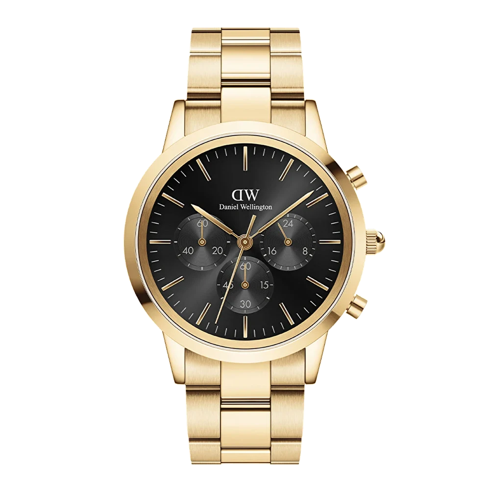 DANIEL WELLINGTON Iconic Chronograph Link Onyx G DW00600641 42 mm kol saati