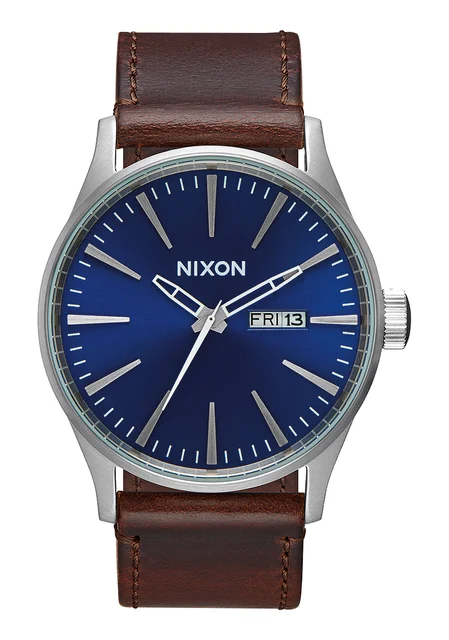 Nixon US Sentry Leather - Blue / Brown A105-1524-00 kol saati